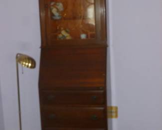 Vintage Mahogany narrow secretary/cabinet