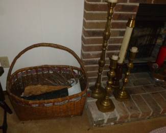 basket, candlesticks, etc