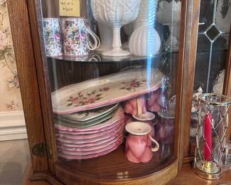 Milk glass-various pieces
Valentine Rose dishes
