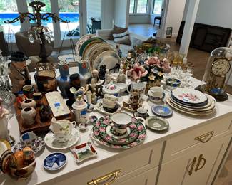 Misc porcelain, glass, scales 