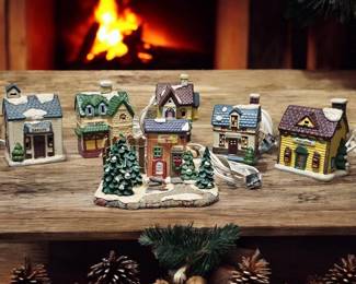 Vintage Christmas Village Pieces