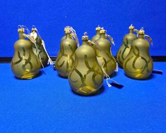  02 Vintage Midwest Of Cannon Falls 9 Glass Pear Ornaments