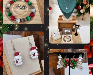 Christmas Jewelry Necklace  Bracelets  Earrings 