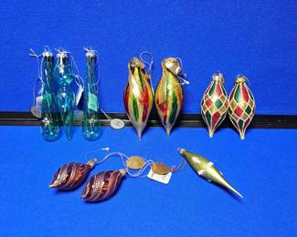 Vintage Glass Artisan Made Ornaments From Poland, Hong Kong, Slovak Republic China