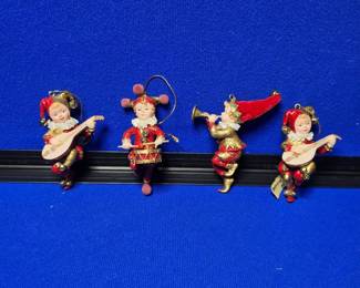 Vintage Pierrot Clown Ornaments 4 
