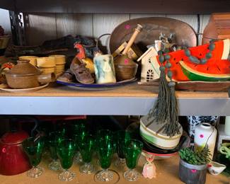 Antique glassware and loads of pottery