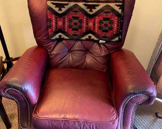 Red leather Barcalounger