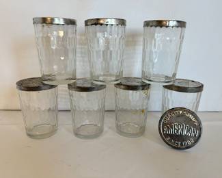 American quality snuff glass with tin lid collection