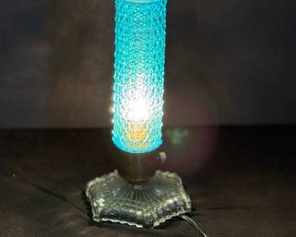 Blue torpedo boudoir lamp