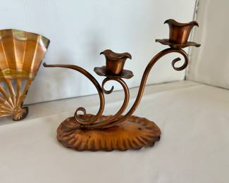 Gregorian copper candle holder