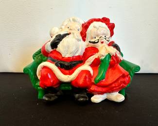 hand painted santa and mrs. claus