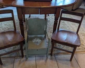 Children's wood chairs vintage