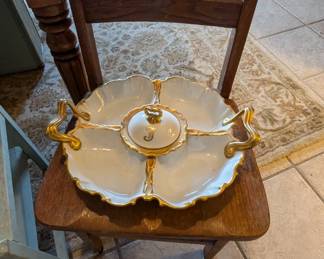 Monogrammed china condiment server