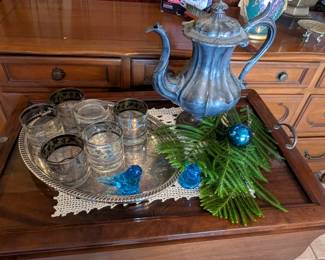 Glassware, silverplate