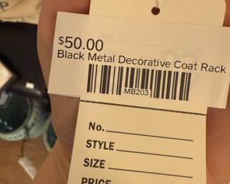 Black Metal Decorative Coat Rack