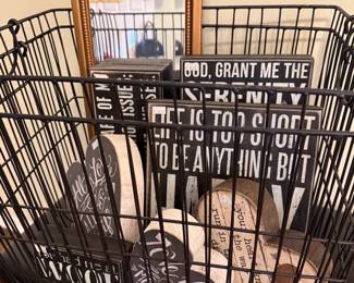 Metal Baskets, Decorative Signs