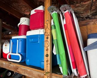 Beach chairs, Coolers
