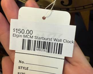 Elgin MCM Starburst Wall Clock