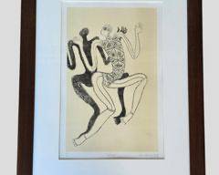 Arone Raymond Meeks "Daybreak" Aboriginal Artist Abstract Tribal Framed Print Day Pencil Signed
