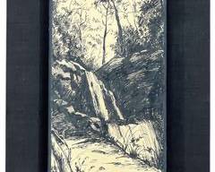 1972 Pencil Signed Original Etching Float Mounted On Board Abstract Modern
