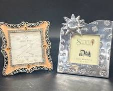 2 Chrome and Metal Picture frames
