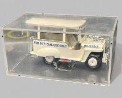 Vintage Folk Art Scale Model PWC Washington DC For Official Use Only Car in Lucite Box
