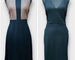 Premise Sophisticated Sleeveless Dress With A Unique Color-Blocked Bodice Size XL And A New Day Classic V-Neck Dress With A Timeless Silhouette Size XL/2XL
