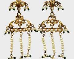 Fine 14K Yellow Gold & Seed Pearl Pierced Screw Back Dangle Statement Earrings
