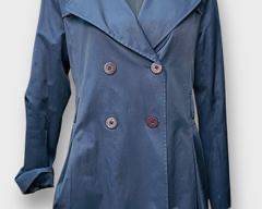Via Spiga Double-Breasted Trench Coat In Blue, Size L
