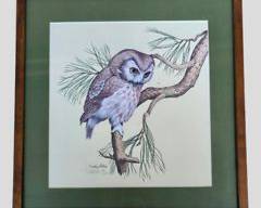 Henry Antis Pencil Signed and numbered Owl Litho Framed
