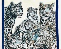 HERMES Paris Leopard Vintage Silk Scarf
