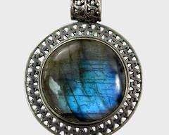 Fine Sterling Silver Labradorite Statement Pendant
