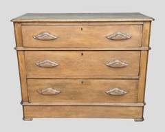 Antique Victorian Wood Dresser 3 Drawers
