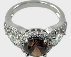 Fine Sterling Silver Gemstone Statement Ring Size 6.25
