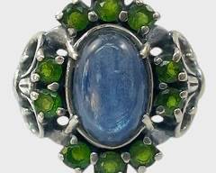 Fine Carolyn Pollack Sterling Silver Blue & Green Gemstone Statement Ring Size 6.25
