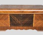 Vintage Lane Art Deco Inlaid Wood Cedar Chest
