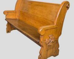 Antique Solid Hand Carved Wood Bench/Pew
