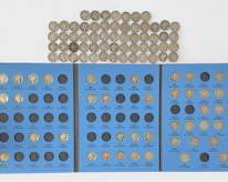 103 1916-1945 U.S. Mercury Dimes 90% Silver Coins - 1 Incomplete Book W/ 42 Coins, 61 Loose Coins 142 Grams
