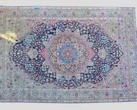 Vintage Persian Hand Knotted Wool and Silk Area Rug

