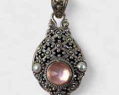 Fine Sterling Silver Mother Of Pearl Statement Pendant 14 Grams
