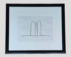 C. Conrad Abstract Litho Pencil Signed Raised Seal Framed
