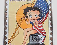 1987 King Features Syndicate Inc. Fleischer Studios, Inc. Betty Boop All American Girl Framed
