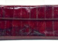 Vintage Buxton Eel Skin Wallet Oxblood Color
