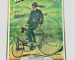 Vintage PARIS FRANCE Howe Bicycles Tricycles Poster Dapper Man on Tricycle Framed
