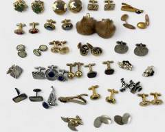 Vintage Gold Plated, Filled Gemstone, Cufflinks, Screwback Earrings
