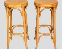 Pair Vintage Bentwood Bar Stools Thonet Style MCM Mid Century Modern

