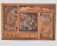 Fantastic Vintage Indonesian HAnd Carved Wall Hanging Door Pediment
