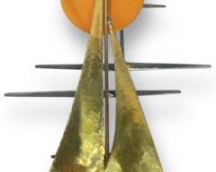 Mid Century Modern MCM Nautical Boat Sculpture Wall Hanging C. Jere Style
