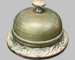Antique Gear Driven Hotel Desk Bell Rings Loud and Clear

