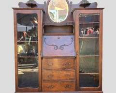 Antique Side by Side Handcarved w Mirror
